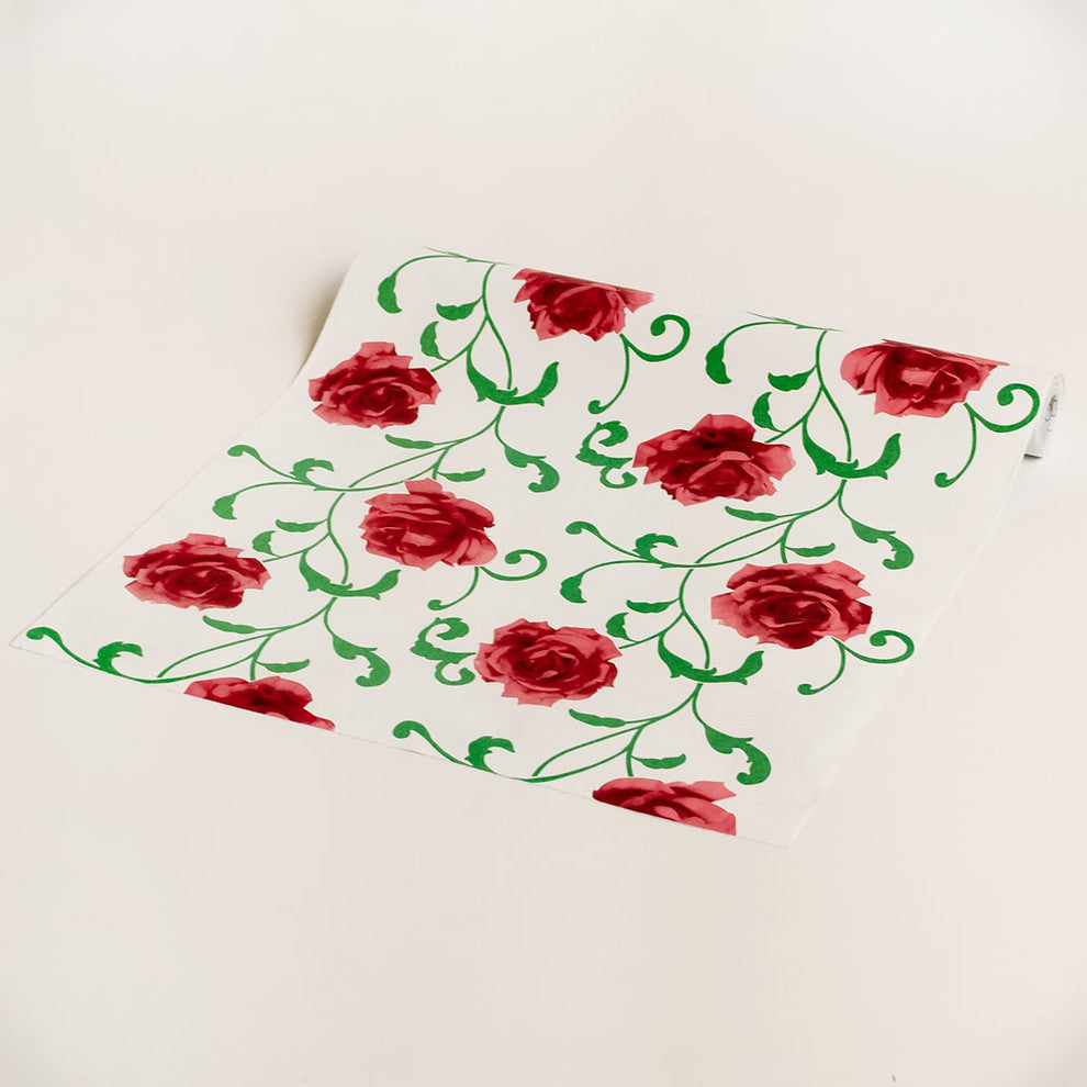 Rose Vine - Vinyl Self-Adhesive Wallpaper Prepasted Wall Decor (Roll)