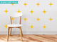 Retro Stars Fabric Wall Decal, Yellow Orange