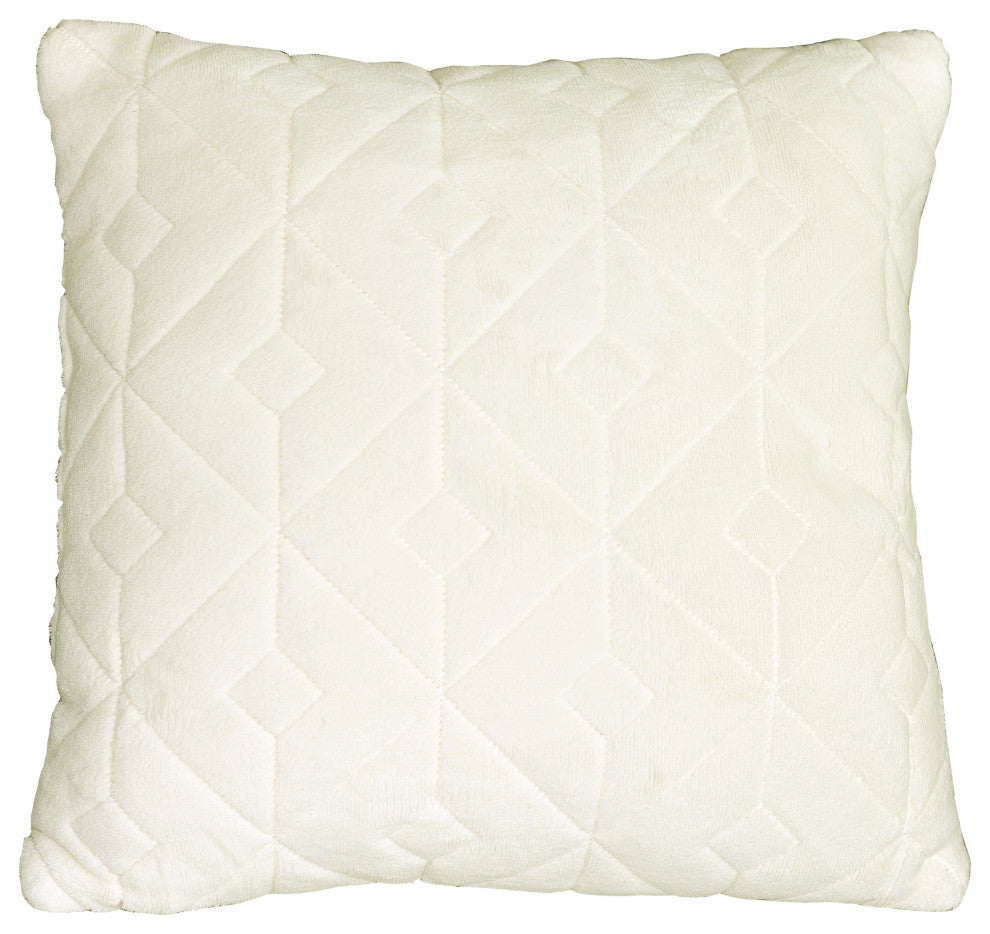 Diamond Square Quilted Coverlet 4-Piece Bedspread Set, Ivory, Queen