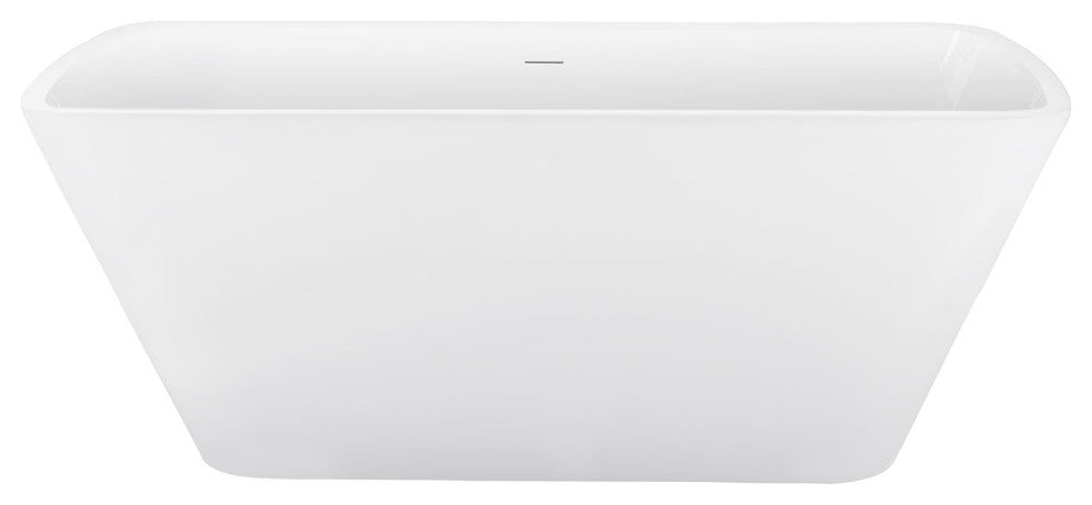 59" Acrylic Roll-Top Flatbottom Non-Whirlpool Bathtub, White