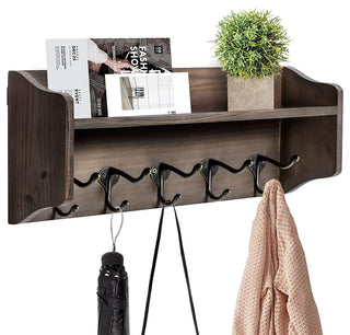 Coat Hooks with Shelf Wall-Mounted