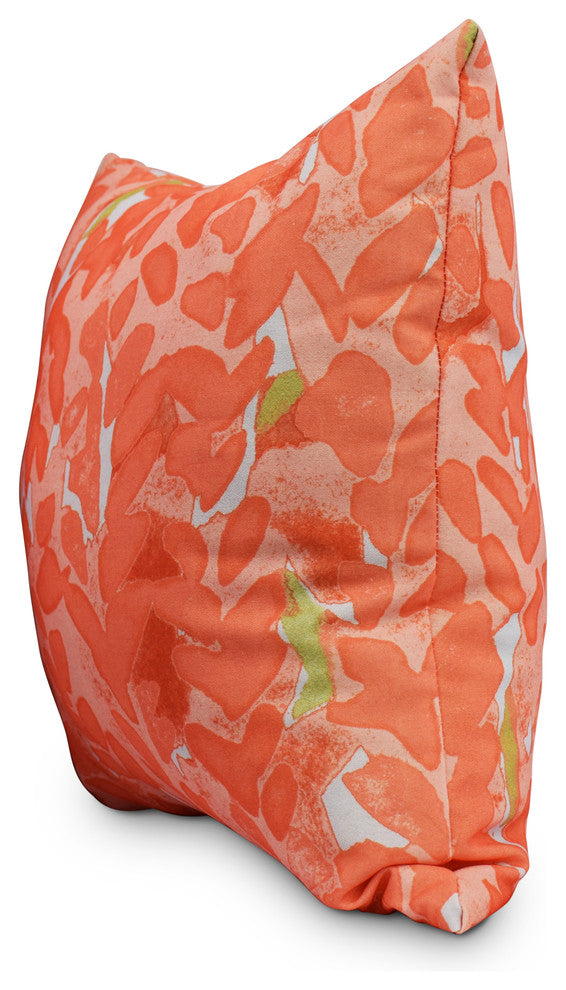 Flower Bell Decorative Floral Throw Pillow, Orange, 16"