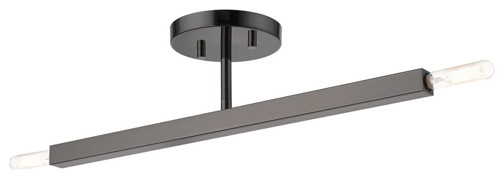 Livex Lighting Monaco 2-Light Black Chrome Semi-Flush