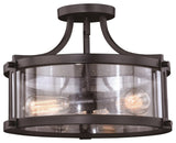 Vaxcel Holbrook 16" Semi-Flush Mount, Noble Bronze