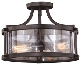 Vaxcel Holbrook 16" Semi-Flush Mount, Noble Bronze