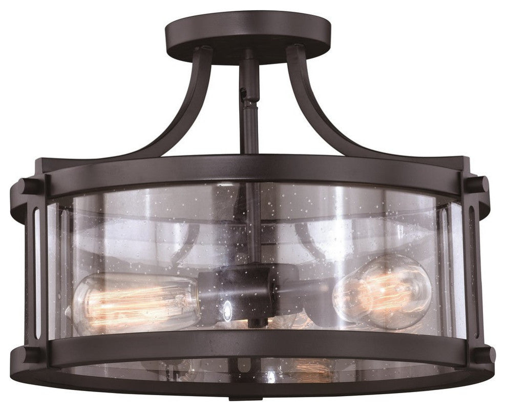 Vaxcel Holbrook 16" Semi-Flush Mount, Noble Bronze