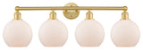 Athens 4-Light 35" Bath Vanity Light, Satin Gold, Matte White