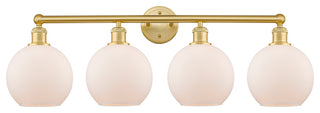 Athens 4-Light 35" Bath Vanity Light, Satin Gold, Matte White