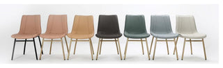 May Side Chair, Petal Paloma Leather, Silver Powder Coat