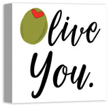 Olive You Martini Canvas Wall Art, 16"x16"