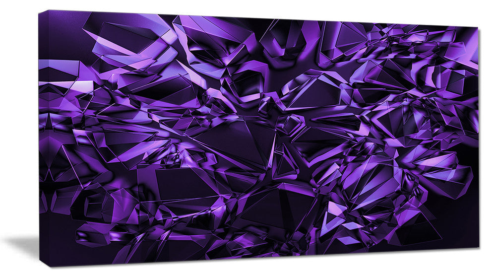 Purple Crystal Texture Design, Abstract Canvas Art Print, 32"x16"