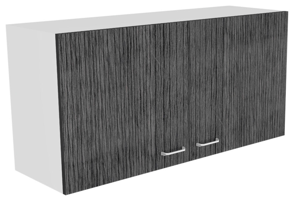 DEPOT E-SHOP Salento Double Door Wall Cabinet, White/Smokey Oak