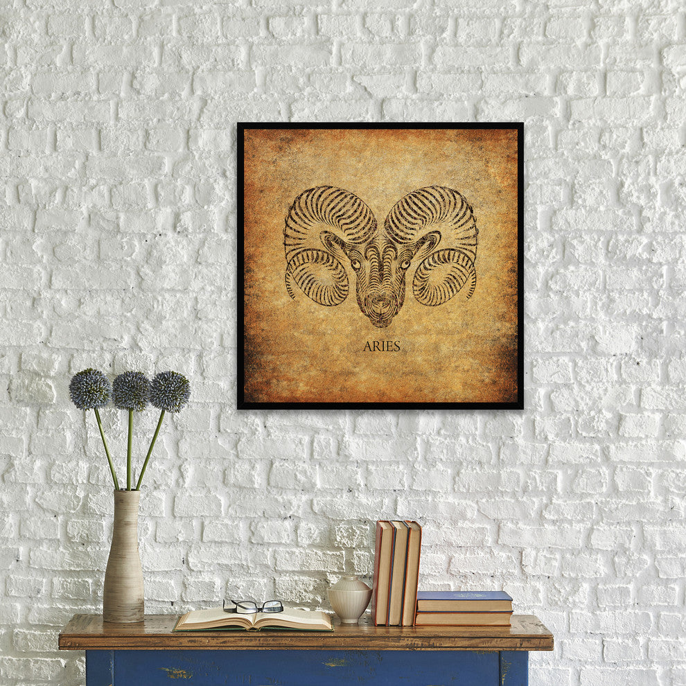 Aries Horoscope Astrology Canvas Print, Custom Picture Frame, 30"x30"