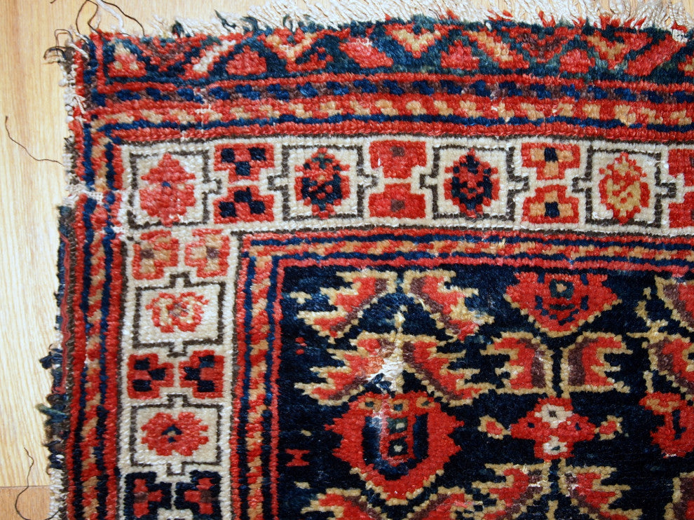 Handmade antique Persian Malayer bag face 1.4' x 1.8' ( 44cm x 55cm ) 1900s