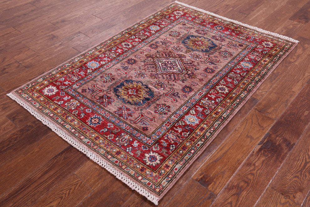 3' 3" X 4' 9" Super Kazak Hand-Knotted Wool Rug Q10266