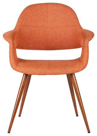 Phoebe Mid-Century Dining Chair, Walnut, Orange