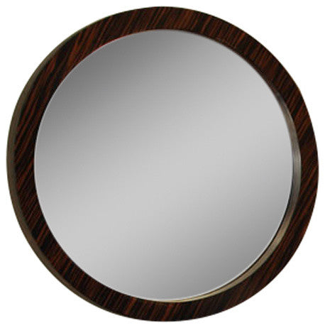 Round Mirror, Ebony, 21"