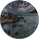French Riviera Coastline, Landscape Photography Disc Metal Artwork, 11"