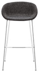 Set of Two 30" Black And Silver Steel Low Back Bar Height Bar Chairs