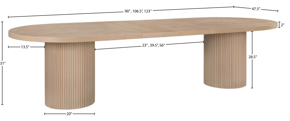 Belinda Oak Wood Dining Table, Oak
