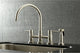 Kingston Two-Handle Gooseneck Bridge Kitchen Faucet Sprayer, Brushed Nickel
