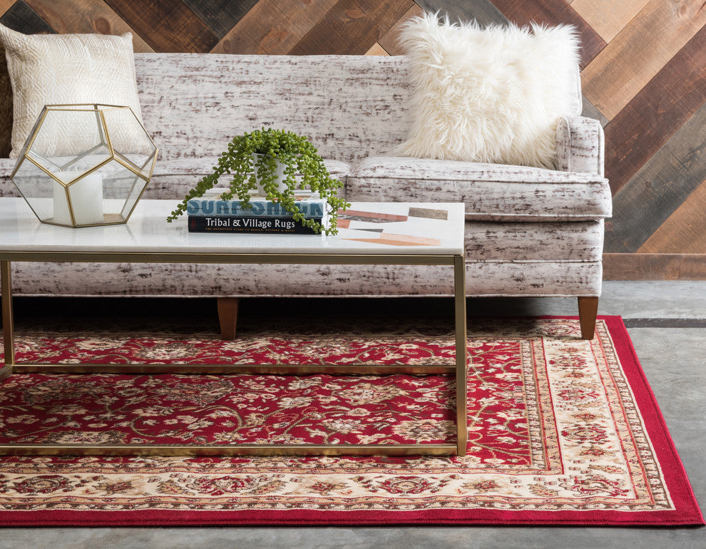 Unique Loom Burgundy Washington Sialk Hill 4' 0 x 6' 0 Area Rug