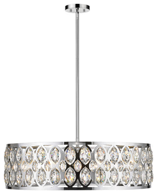 Z-Lite 6010-30 Dealey 8 Light 30"W Crystal Drum Chandelier - Chrome
