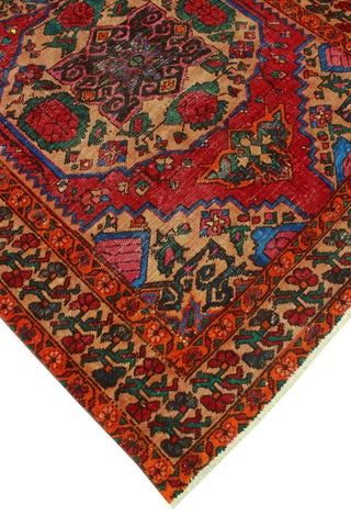 Vintage Distressed Wali Red/Beige Rug, 5'0 x 9'10