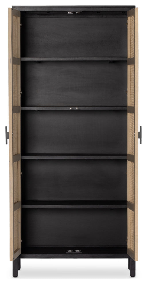 Caprice Tall Cabinet-Black Wash Mango