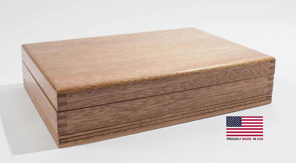 Rustic Mahogany Flatware Chest With Tarnish Resistant Linings, Made in USA