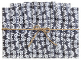 Decorative Books - Slate Damask Paper Wrapped Book Bundle - 1 foot of Grey Books