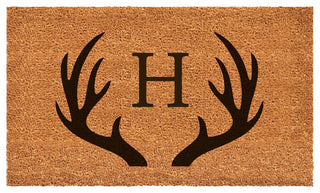 Calloway Mills Antler Monogram Doormat, 36"x72", Letter H
