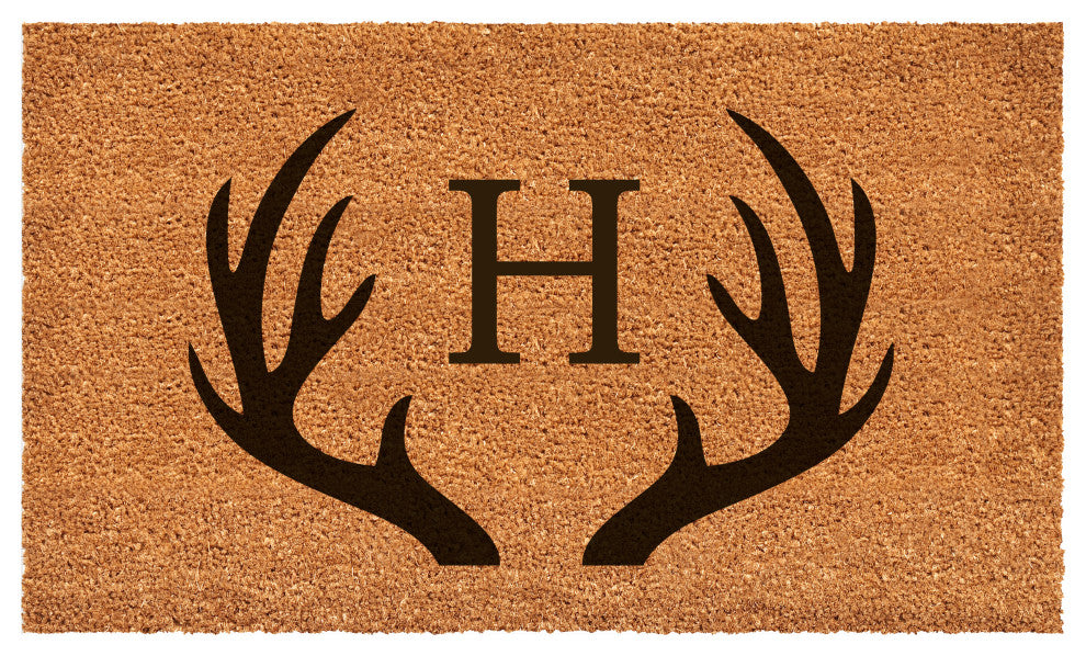 Calloway Mills Antler Monogram Doormat, 36"x72", Letter H