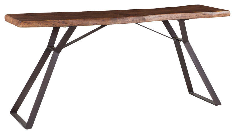 Nottingham 68-Inch Acacia Wood Live Edge Console Table in Walnut Finish