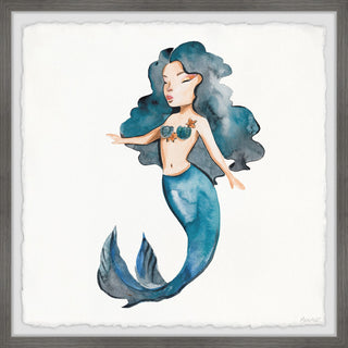 "Mermaid Vibes" Framed Painting Print, 32x32