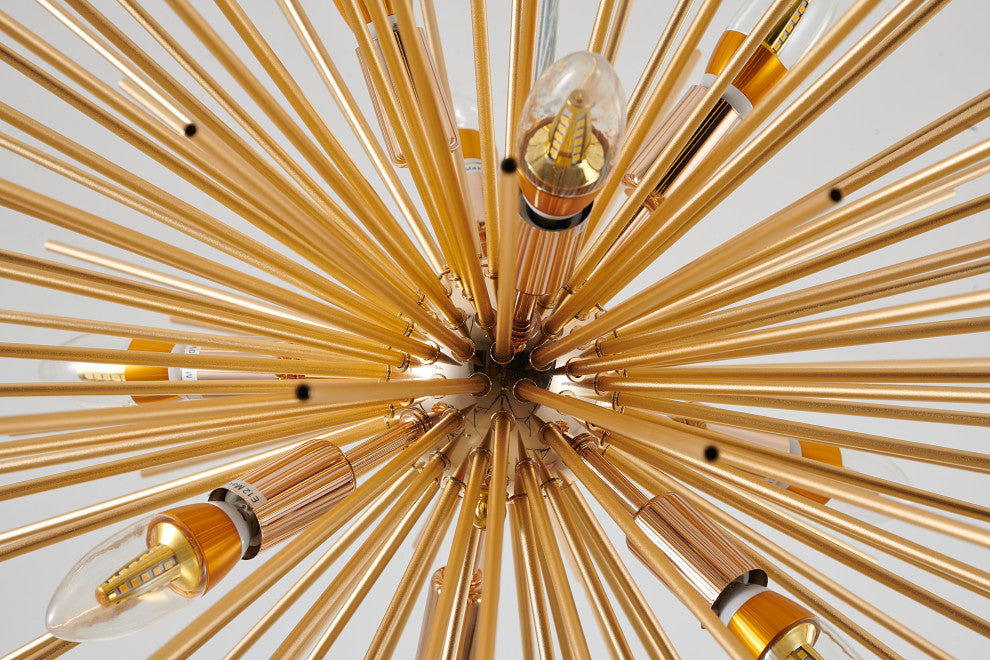 Aluminum Gold Spike Ball Light Fixture