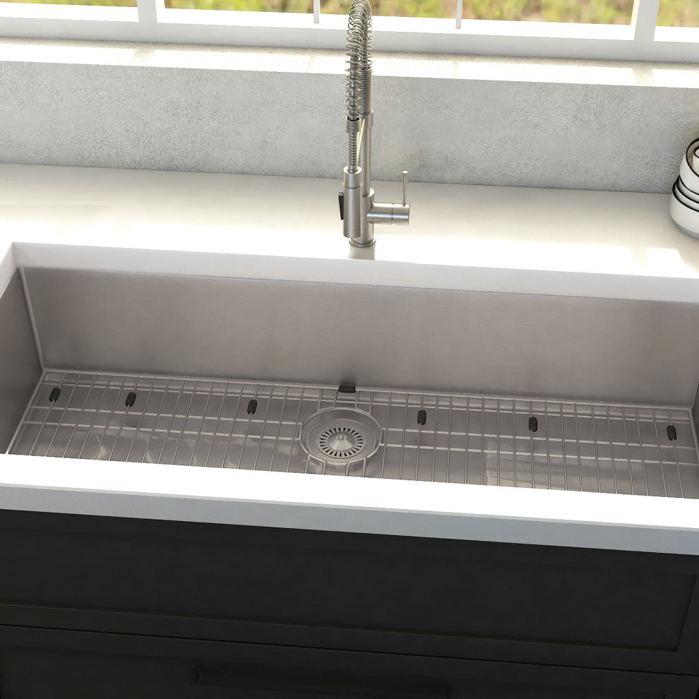 ZLINE Undermount Single Bowl Sink in Stainless Steel with Bottom Grid