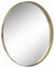 Round Framed Wall Mounted Bathroom Vanity Mirror, Gold, 32x32