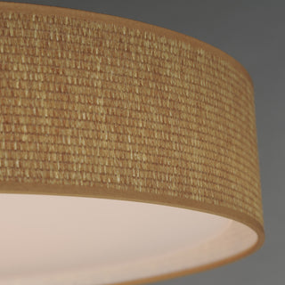 Maxim 10227 Prime 25"W LED Flush Mount Drum Ceiling Fixture - Grass Cloth