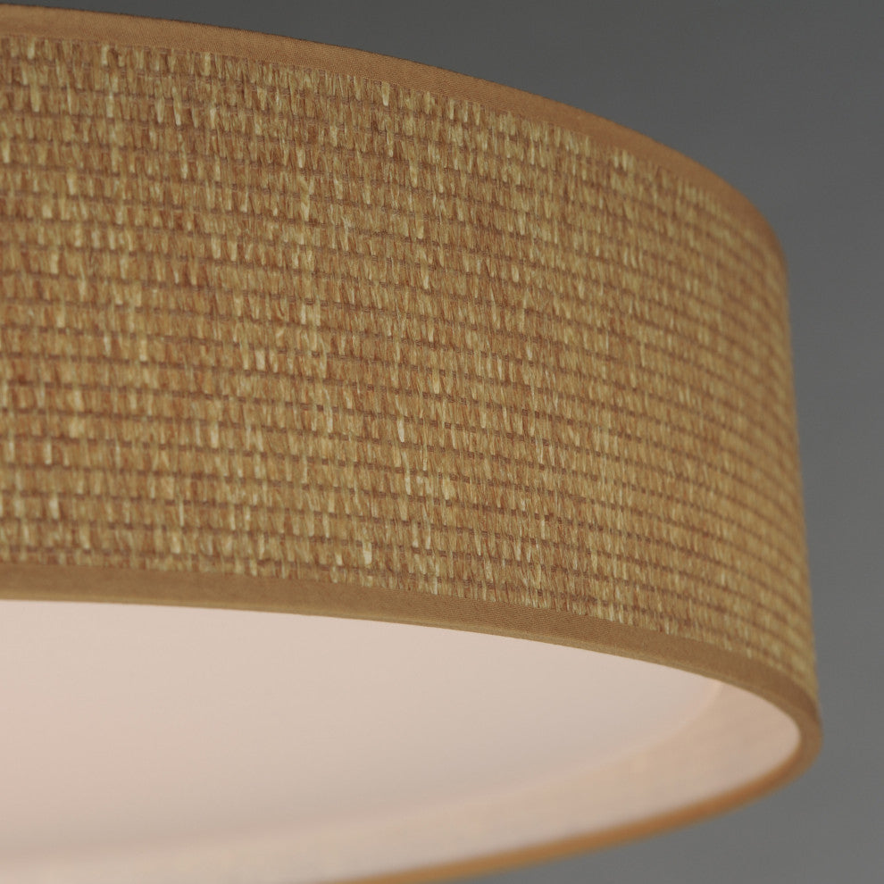 Maxim 10227 Prime 25"W LED Flush Mount Drum Ceiling Fixture - Grass Cloth