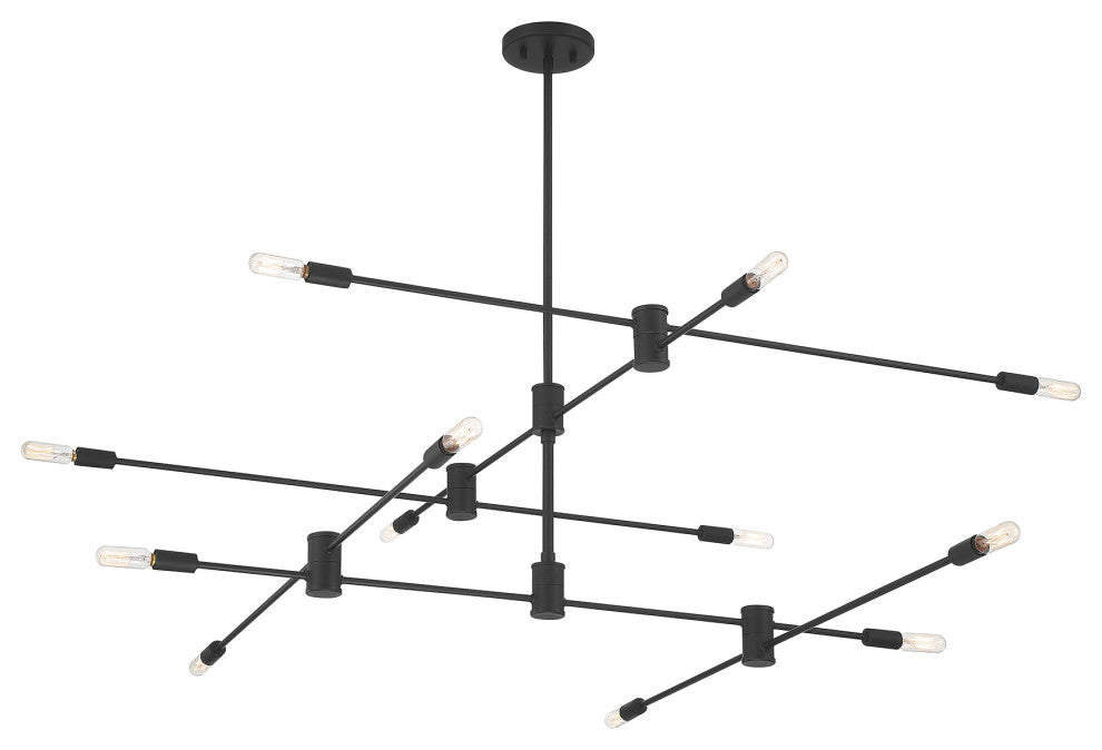 Lyrique 12-Light Chandelier, Matte Black