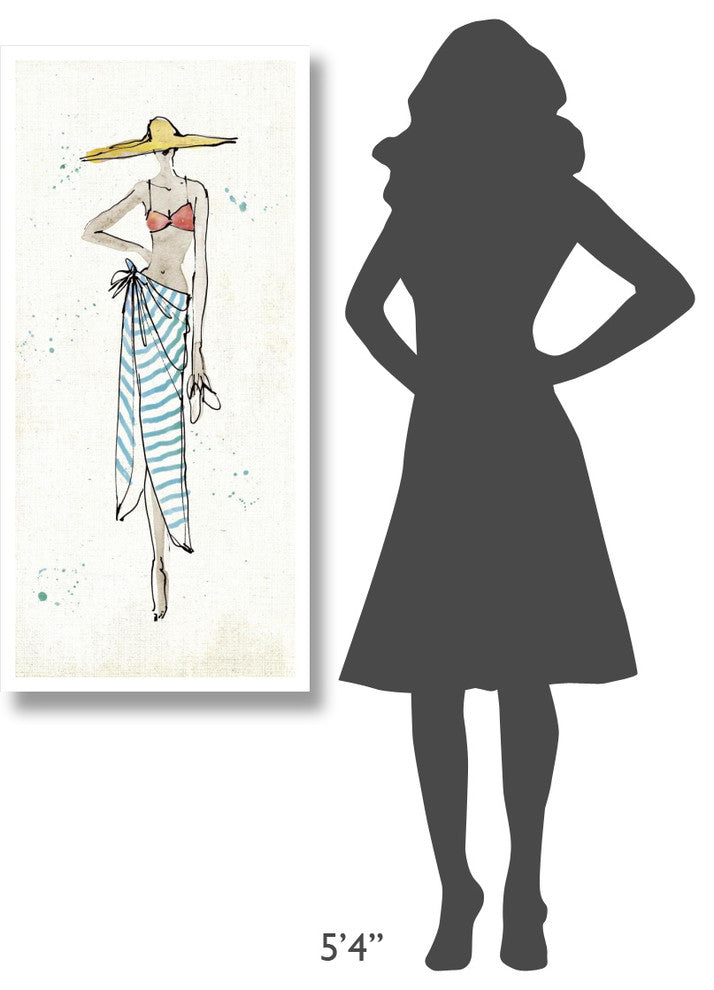 "Beach Divas III Color" Digital Paper Print by Anne Tavoletti, 22"x46"