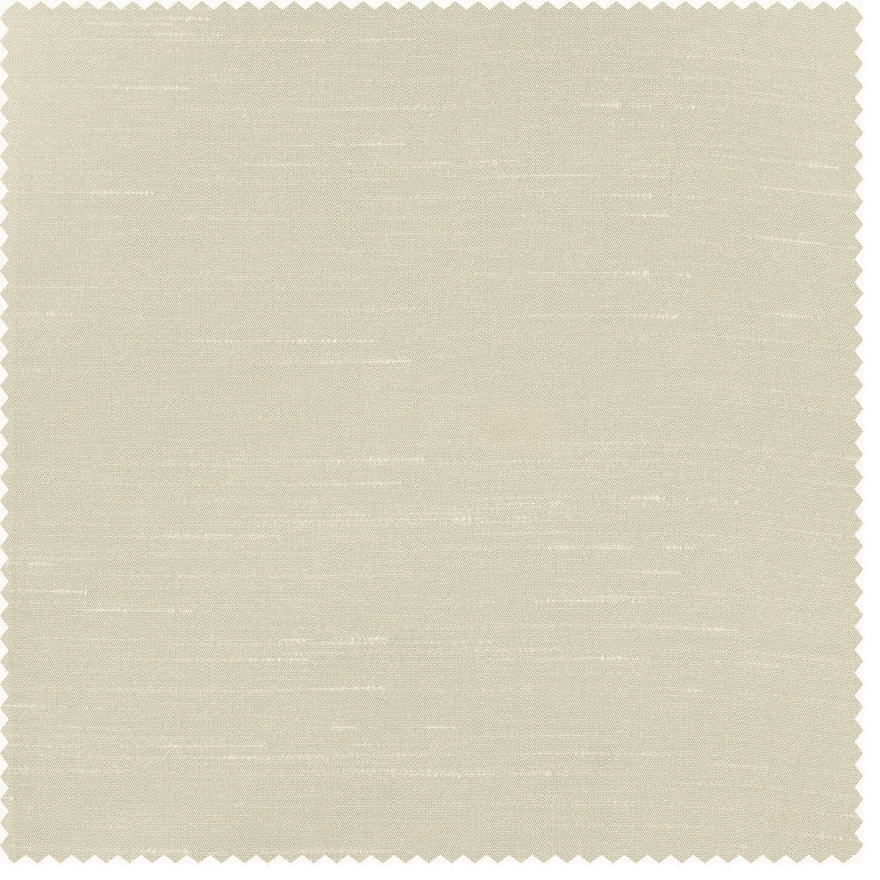 Ruched Vintage Faux Dupioni Silk Curtain Single Panel, Off White, 50" X 96"