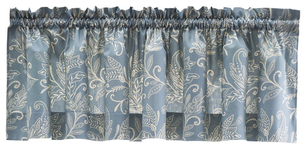 Lexington Leaf 58"x15" Tailored Valance, Blue