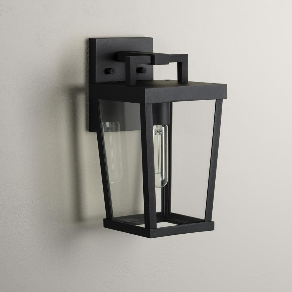 Tryon One-Light Black New Traditional Outdoor Wall Lantern, 7x7x12.62"