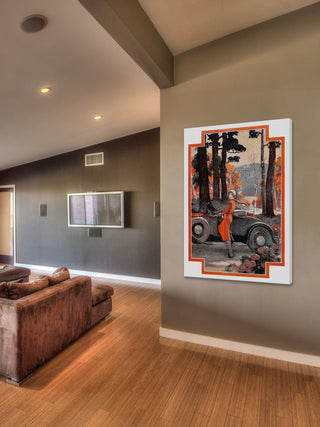 "Lady in Orange" Painting Print on Wrapped Canvas