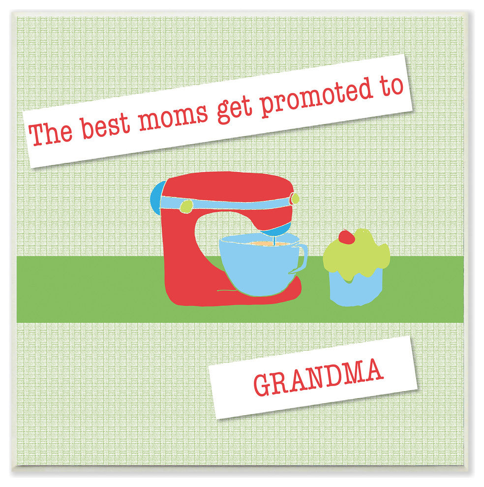 "Promoted to Grandma Vintage Mixer", 12"x12", Wall Plaque Art