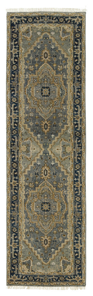 Jaipur Living Andrews Hand-Knotted Medallion Gray/Brown Rug, 3'x10'
