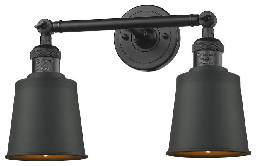 2-Light Addison Bath Fixture, Matte Black