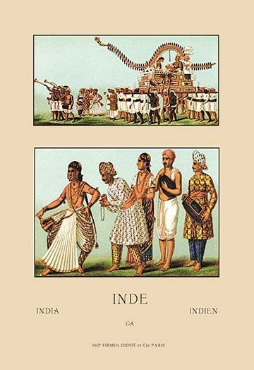 A Variety of Indian Ceremonial Garb #4 - Fine Art Giclee Print 24" x 36"
